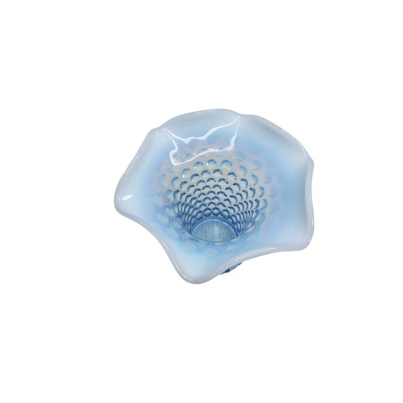 vintage 1980s fenton style blue,white glass hobnail vase - Picture 8 of 8